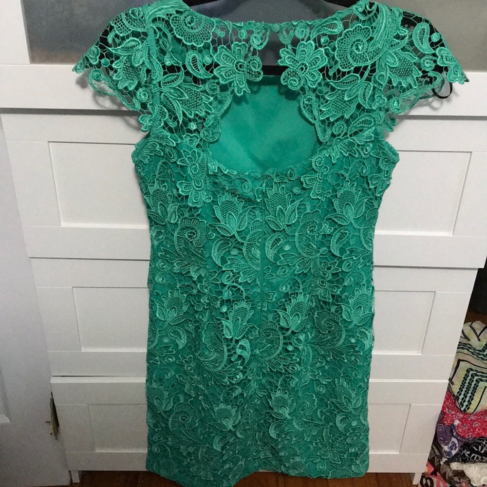 Green lace dress